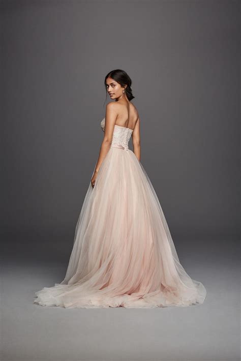 Jewel Strapless Tulle Beaded Lace Wedding Dress Davids Bridal
