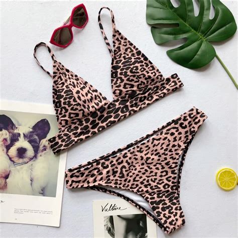 Omkagi Brand Sexy Leopard Print Bikinis Women Brazilian Swimsuit Push