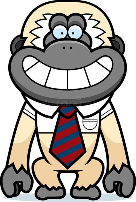 Cartoon Gibbon Tie Stock Vector Illustration Of White 47479037