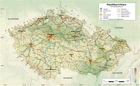 Mit einer fläche von rund 78.000 km² und einer einwohnerzahl von über zehn millionen bürgern ist die tschechische. Tschechische Republik-Geographie Landkarte - Tschechien ...