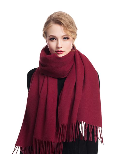 Cashmere Feel Winter Solid Color Scarf Luxurious Cashmere Scarf Shawls Christmas T For Women