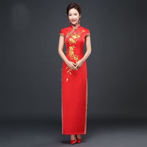 Slim Long Cheongsam Dress Chinese Traditional Dress Female Cheongsam