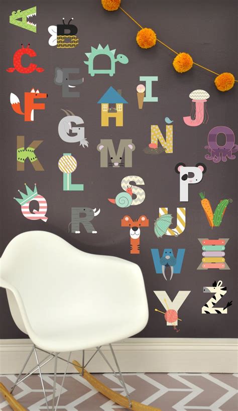 Alphabet Wall Decal Interactive Alphabet Wall Sticker Etsy Art Wall