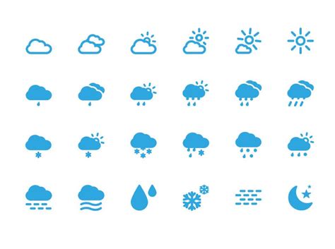 Weather Icons Set Vector Illustration Free Icon All Free Web