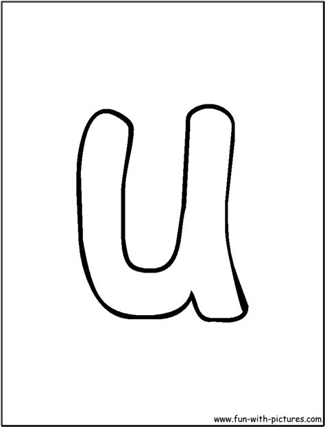 Bubble Letter U Coloring Page