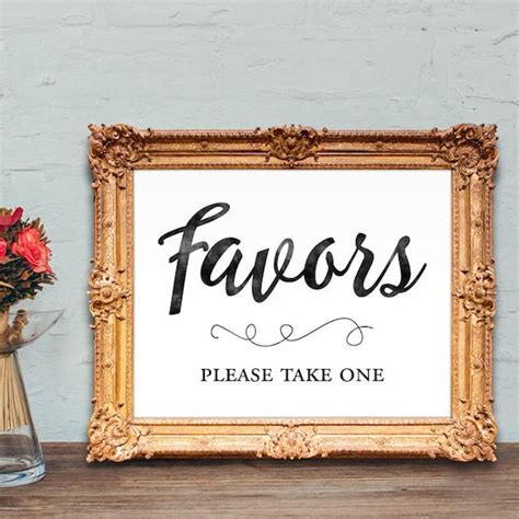 Wedding Favors Sign Favors Please Take One Printable 4x6