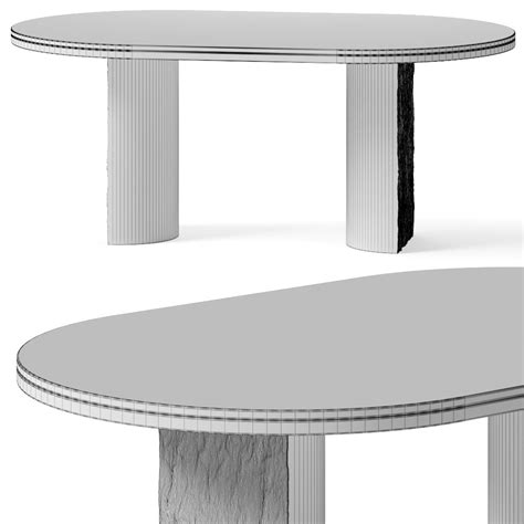 Cb2 Exclusive Julius Oval Marble Dining Table 3d Model For Vray Corona