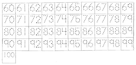 Free Tracing Numbers 1 100 Worksheets