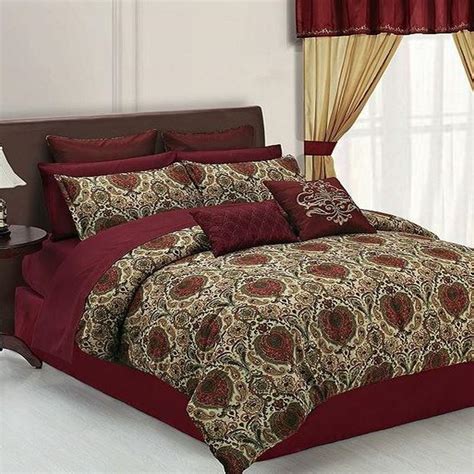 Hallmart Collectibles Lyon 24 Piece Queen Comforter Bed In A Bag Set Ebay