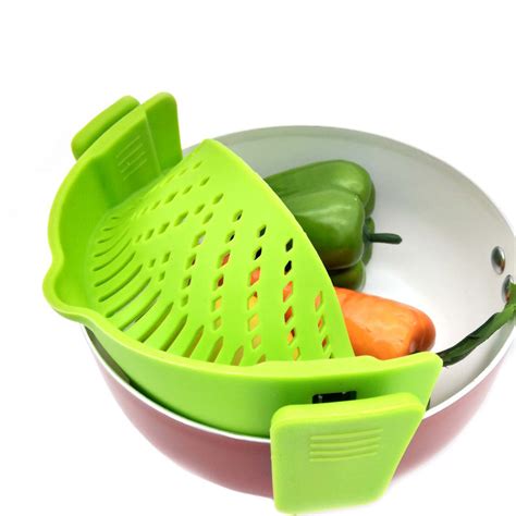 Snap N Strain Strainer Clip On Silicone Colander Fits All Pots And