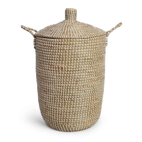 Seagrass Basket With Lid Tall By Avery Row