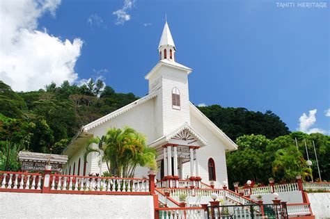 Temple De Pueu De Léglise Protestante Maohi Taiarapu Est Tahiti
