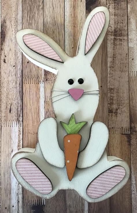 Easter Bunny Home Wood Decor In 2020 Easter Wood Crafts Wooden