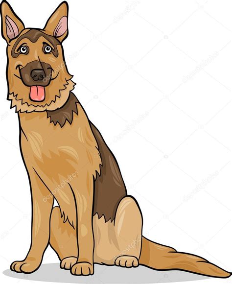 German Shepherd Dog Cartoon Illustration Stock Vector Image By