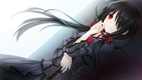 Download Dress Black Hair Long Hair Heterochromia Kurumi Tokisaki Anime