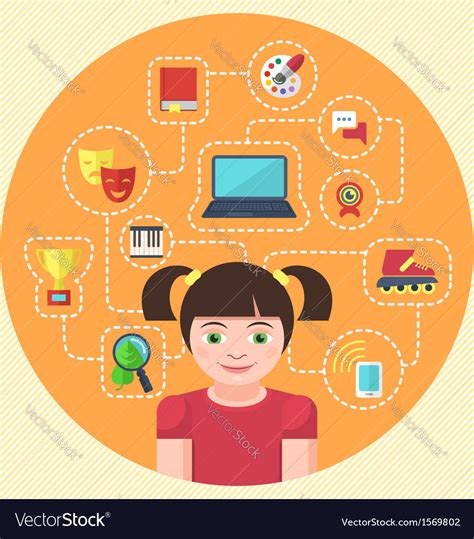 Interests A Girl Royalty Free Vector Image Vectorstock