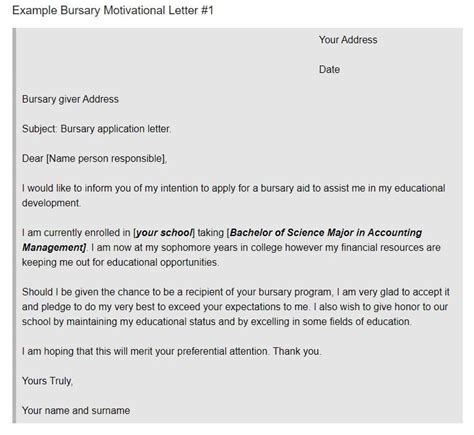 How To Write A Motivational Letter For A Bursary With Sample Images And Photos Finder
