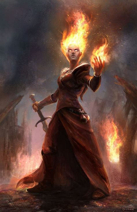 Fire Battle Mage Concept Art Characters Fantasy Art Character Art