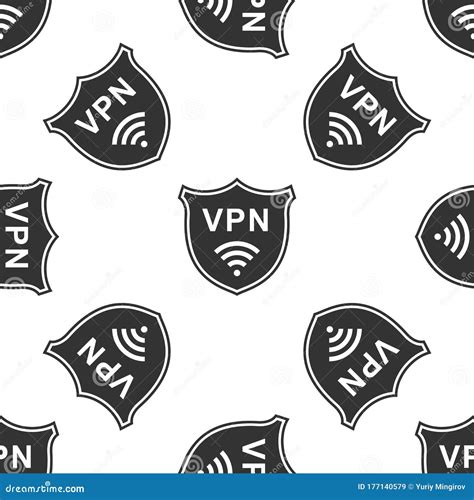 Shield With Vpn And Wifi Wireless Internet Network Symbol Icon Seamless
