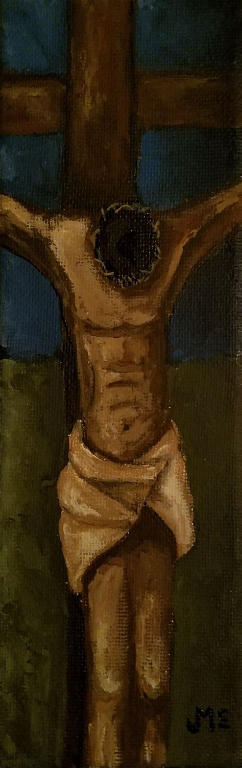 Crucifixion Of Jesus Christ Painted In Acrylics On Canvas By Johnny