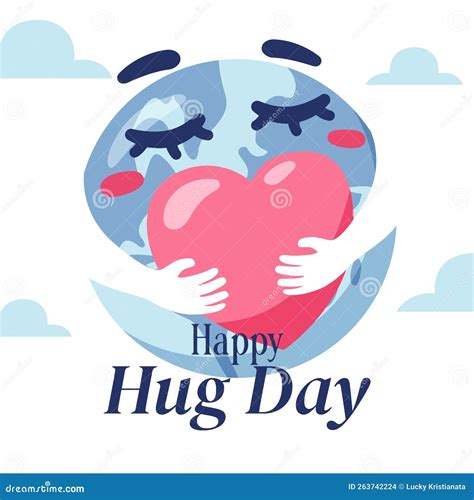 Happy Hug Day National Hug Greetings Affection Event Stock