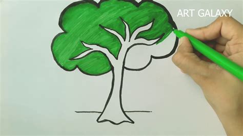 How To Draw A Tree Easy Tree Drawing YouTube