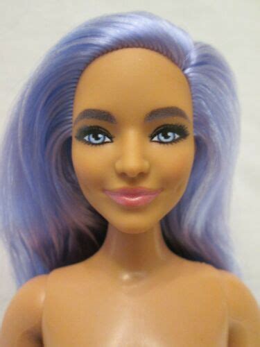 Nude Barbie Fashionistas 157 Doll Lavender Hair Curvy Body Dimples