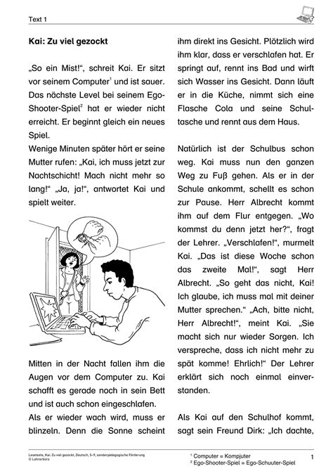 Neue lesetexte für die 1 bis 6 klasse deutsch. Deutsch · Arbeitsblätter · Sonderpädagogik · Lehrerbüro