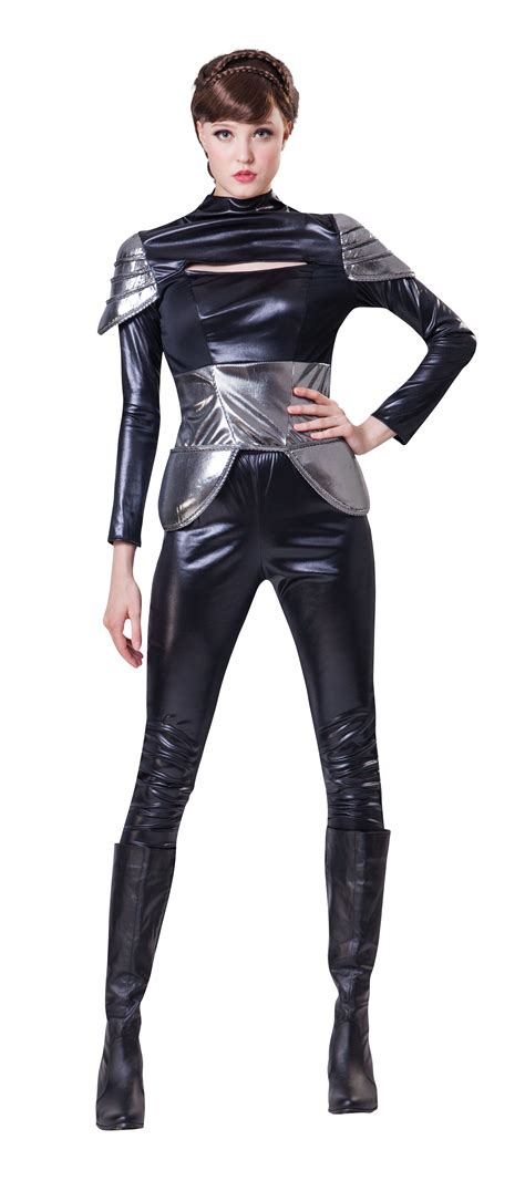 Ladies Womens Futuristic Spy Fancy Dress Costume Black