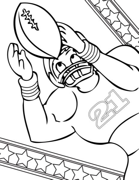 More american football coloring pages. Football Wide Receiver Touchdown Coloring Page for Kids ...