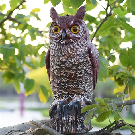 Realistic Abs Fake Owl Outdoor Bird Pigeons Deterrent For Garden