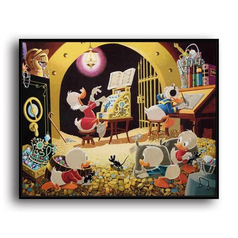 H2048 Donald Duck Scrooge Mcduck Gold Animal Hd Canvas Print Home