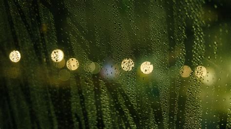Download Wallpaper 3840x2160 Drops Rain Glass Lights Bokeh 4k Uhd