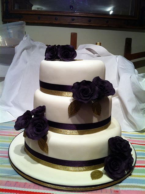 Purple And Gold Wedding Cake A Wedding Cake Blog