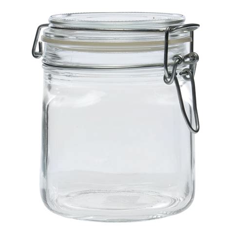 Square Glass Jar With Flip Lid