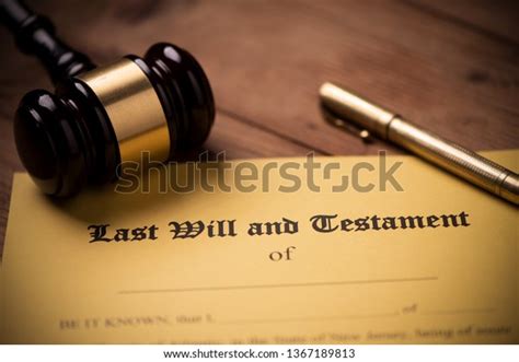 Last Will Testament Form Gavel Decision Stock Photo 1367189813