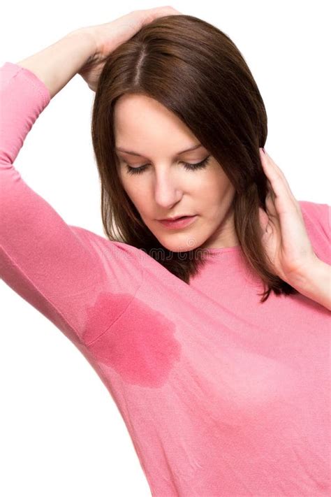 Woman Sweating Very Badly Under Armpit Stock Photo Image Of