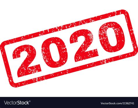2020 Text Rubber Stamp Royalty Free Vector Image