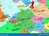 La Germania, Berlino - Capitale, Appuntata Sulla Mappa Politica ...