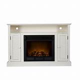 White Electric Fireplace Media Console Images