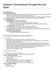 PSY1102 Chapter 5 Chapter 5 Developing Through The Life Span I