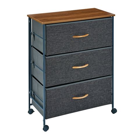 Danya B Fabric 3 Drawer Storage Dresser Chest With Steel Frame And