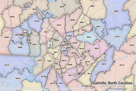 Charlotte North Carolina Zip Code Map Secretmuseum