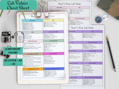 Nursing Lab Values Cheat Sheet Labs Understood Nursing Etsy