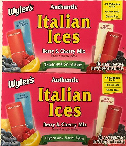 Wylers Authentic Italian Ices Original Flavors Oz Pops Ct