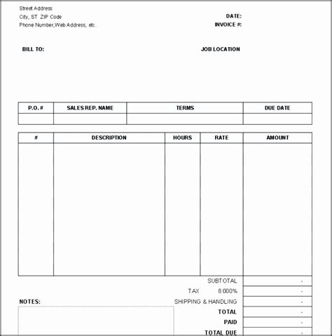 5 Free Printable Invoices Templates Blank