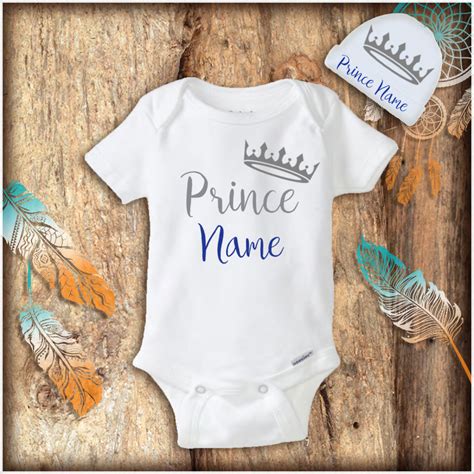 Personalized Name Prince Baby Boy Clothes Onesies And Hat