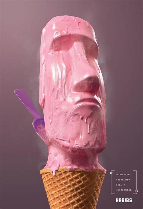 有名な彫刻をアイスクリームで再現した広告ポスター「advertising Posters For A Habibs Handmade Ice