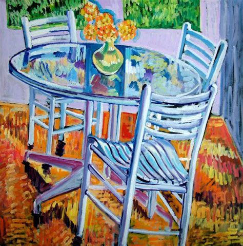 William Deraymond Art Still Life Painting With Table And Chairs 46