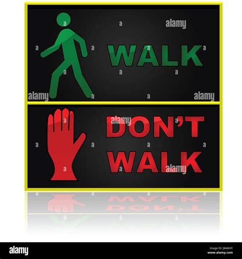 Illustration Showing A Walk And Dont Walk Sign For Pedestrians Stock
